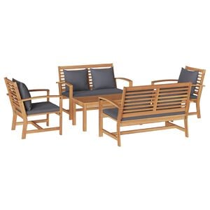 vidaXL Conjunto de sof&aacute;s de jard&iacute;n 5 uds. Natural