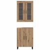 vidaXL Aparador alto 2 pcs Roble artisan Madera de ingenier&iacute;a