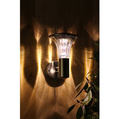 Luxform Aplique solar LED de pared de jardín Reims acero inoxidable