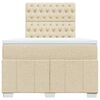 vidaXL Cama box spring con colch&oacute;n tela color crema 120x190 cm
