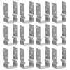 vidaXL Anclajes de valla 12 uds acero galvanizado plateado8x6x15 cm