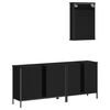 vidaXL Juego de muebles de ba&ntilde;o 3 pzas madera contrachapada negro