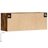 vidaXL Mueble de TV de pared con luces LED roble ahumado 100x31x35 cm