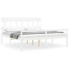 vidaXL Cama personas mayores cabecero madera maciza blanco 200x200 cm