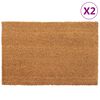 vidaXL Felpudos 2 unidades fibra de coco natural 40x60 cm