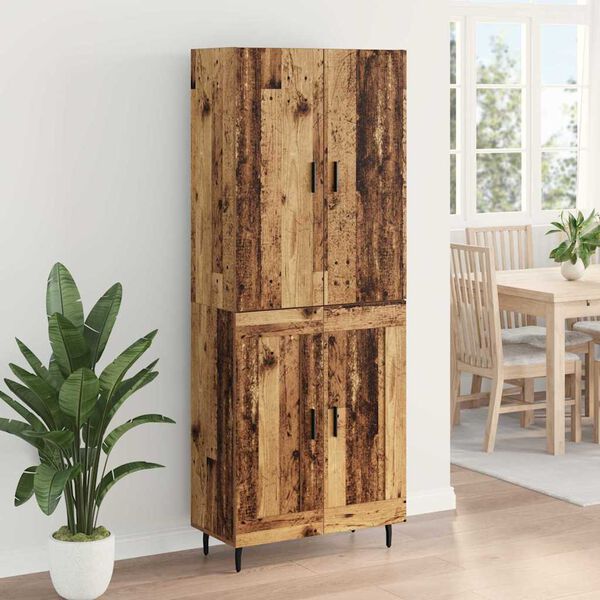 vidaXL Aparador alto 2 pcs Madera envejecida