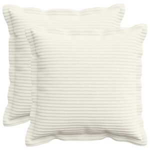 vidaXL Funda de almohada 2 uds. HOUTEN Crema 30 x 30 cm pana