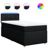 vidaXL Cama box spring con colch&oacute;n tela negro 90x190 cm
