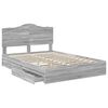 vidaXL Cama con almacenamiento con cabecera Gris Sonoma 150 x 200 cm