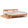 vidaXL Cama sin colch&oacute;n madera maciza de pino marr&oacute;n cera 180x200 cm
