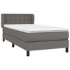 vidaXL Cama box spring con colch&oacute;n cuero sint&eacute;tico gris 90x200 cm