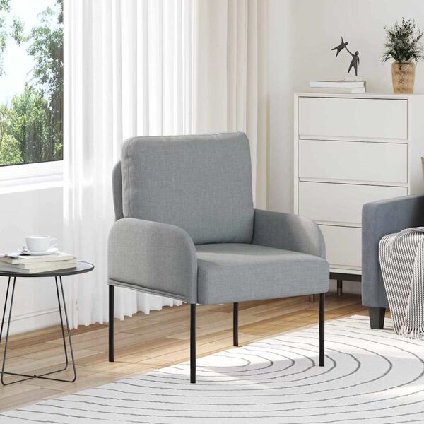 vidaXL Sof&aacute;s con coj&iacute;n 55cm Gris Claro Madera contrachapada