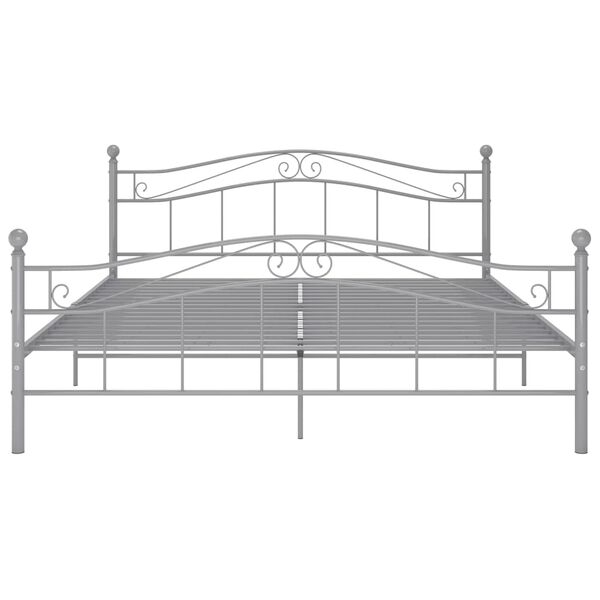 vidaXL Estructura de cama sin colch&oacute;n metal gris 160x200 cm