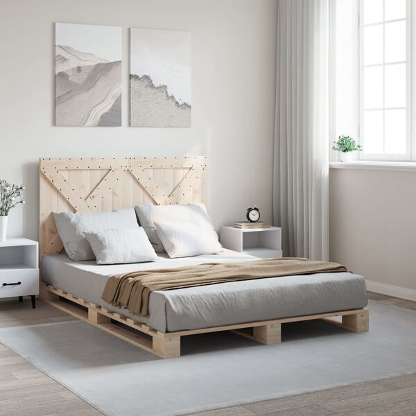 vidaXL Estructura de cama con cabecero madera maciza pino 140x200 cm