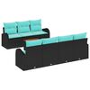 vidaXL Conjunto de sof&aacute;s de jard&iacute;n 8 uds. Negro y Turquesa