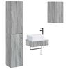 vidaXL Juego de muebles de ba&ntilde;o 3 uds. Sonoma gris 33 x 34,5 x 160 cm
