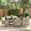 vidaXL Conjunto de Comedor de Jard&iacute;n 7 pcs Beige rat&aacute;n sint&eacute;tico