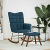 vidaXL Mecedora con taburete de terciopelo azul