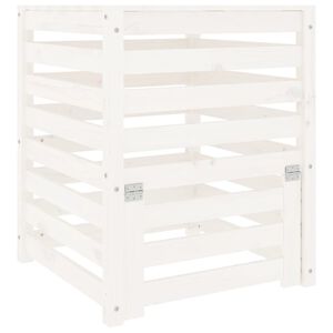 vidaXL Compostador de madera maciza de pino blanco 63,5x63,5x77,5 cm
