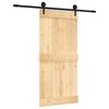vidaXL Puerta Corredera Natural y negro 95 x 210 cm