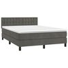 vidaXL Cama box spring con colch&oacute;n terciopelo gris oscuro 140x200 cm