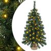 vidaXL Mini &Aacute;rbol de Navidad 60 cm 25 LED Blanco C&aacute;lido PVC Verde