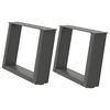 vidaXL Patas para mesa de centro en forma de U (2 unidades), antracita, 50 x (30-31) cm, acero