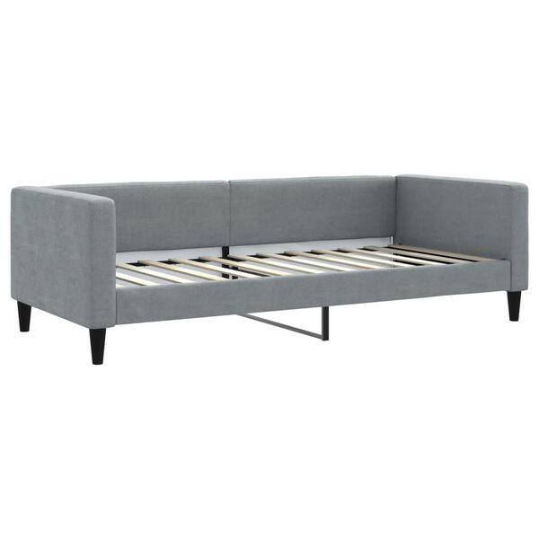vidaXL Sof&aacute; cama nido con cajones tela gris claro 90x200 cm