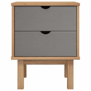vidaXL Mesita de noche OTTA madera de pino marr&oacute;n y gris 45x39x57 cm