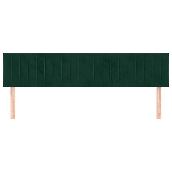 vidaXL Cabeceros terciopelo verde oscuro 200x5x78/88 cm