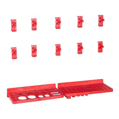 vidaXL Kit de cajas de almacenaje 136 pzas paneles de pared rojo negro