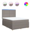 vidaXL Cama box spring con colch&oacute;n tela gris taupe 140x190 cm