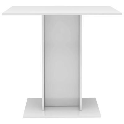 vidaXL Mesa de comedor madera contrachapada blanco brillo 80x80x75 cm