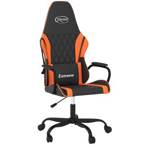 vidaXL Silla gaming cuero sint&eacute;tico negro y naranja