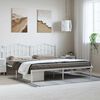 vidaXL Estructura cama sin colch&oacute;n con cabecero metal blanco 183x213cm