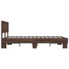 vidaXL Estructura cama madera ingenier&iacute;a metal marr&oacute;n roble 120x200 cm