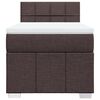 vidaXL Cama box spring con colch&oacute;n tela marr&oacute;n oscuro 100x200 cm
