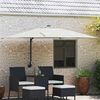 vidaXL Parasol de jardín Beige y Negro 248.5 x 247.5 x 160 cm