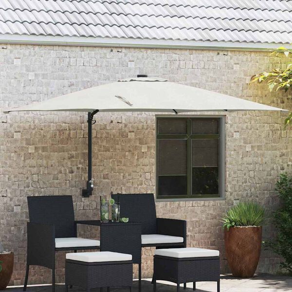 vidaXL Parasol de jardín Beige y Negro 248.5 x 247.5 x 160 cm