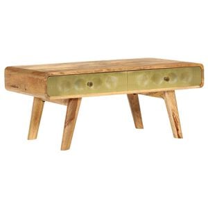 vidaXL Mesa de centro de madera maciza de mango 90x50x40 cm