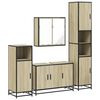 vidaXL Juego de muebles de ba&ntilde;o 4 pzas contrachapada roble sonoma