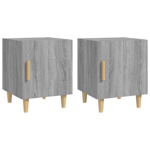 vidaXL Mesitas de noche 2 uds madera contrachapada gris Sonoma