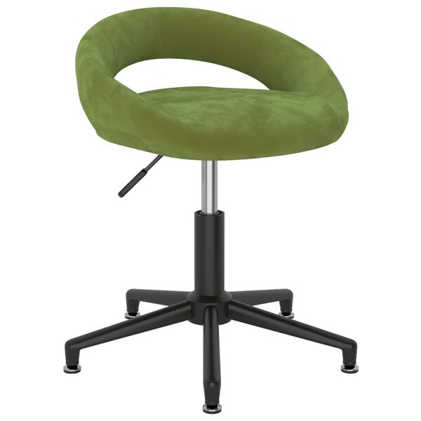 vidaXL Silla de oficina giratoria de terciopelo verde claro