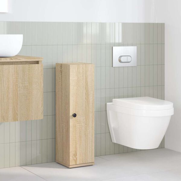 vidaXL Mueble de ba&ntilde;o con portarrollos roble Sonoma 20,5x22x72 cm