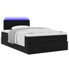 vidaXL Cama otomana con colch&oacute;n y LED terciopelo negro 120x190cm