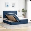 vidaXL Cama con almacenamiento Azul 200 x 200 cm Cuero sint&eacute;tico