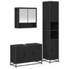 vidaXL Juego de muebles de ba&ntilde;o 3 uds. Roble Negro