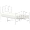 vidaXL Estructura cama sin colch&oacute;n con estribo metal blanco 90x200 cm