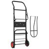 vidaXL Carrito de silla de montar plegable acero negro