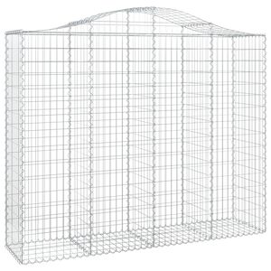 vidaXL Cesta gaviones forma arco hierro galvanizado 200x50x160/180 cm